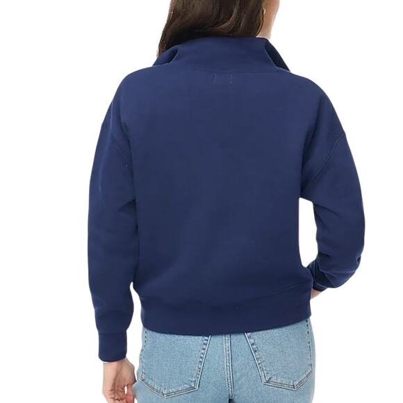 J.CREW Factory Half-Zip Sweatshirt Women XL Navy Blue Athletic Outdoor Everyday - Picture 2 of 12